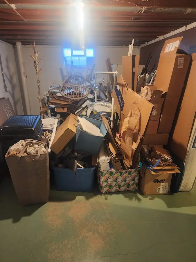 Roll-off dumpster container at job site for Concrete Dumpster Rental in North Aurora